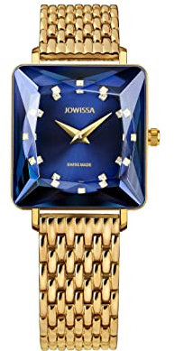 JOWISSA Blau/Gold Facet Princess Schweizer Damenuhr J8.065.M