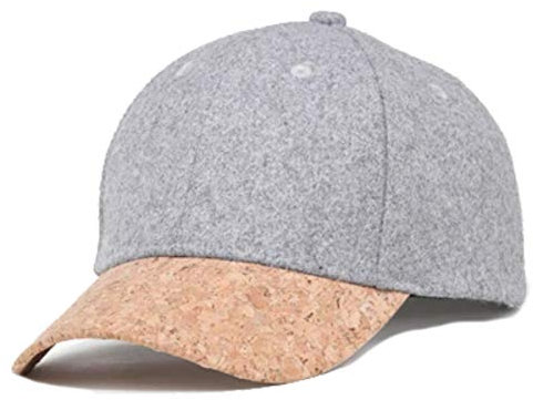 Baseballcap Classic Kork Klassische Cap mit Kork Schirm verstellbar (Hellgrau)
