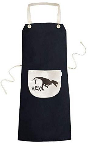 offbb Caza de dinosaurios Cocina delantal con peto regulable bolsillo negro mujeres hombres chef Gift