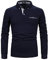 APAELEA Poloshirt Herren Langarm Baumwolle Golf T-Shirt Casual Tops,Navy blau,XXL