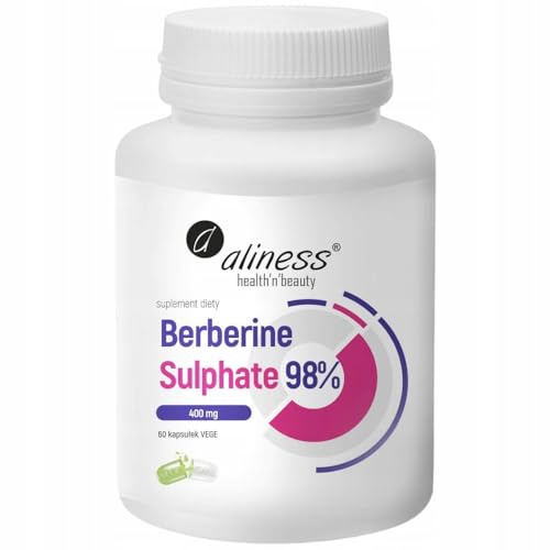 Aliness - Berberin 400mg (60 kapseln) - vegane Kapseln - 60 kapseln - (Berberin-Sulfat 99% 400 mg) - ohne Zusatzstoffe