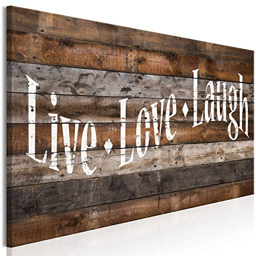murando - Leinwandbild Live Love Laugh, 90x30 cm, 1-teilig, Schlafzimmer | Hochwertige Leinwand, sofort aufhängbar, ideal fürs Wohn- oder Schlafzimmer, wasserfest und lichtecht, langlebig, stilvoll