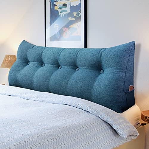 VERCART Multifunktional Bett Kopfteil Gepolstert, Dekorativ Kopfteil für Bett, Ergonomie Rückenlehne Wandkissen, Tragbar Kopfstütze Wandschutz Bett, mit Abnehmbarem Bezug Leinen 140cm
