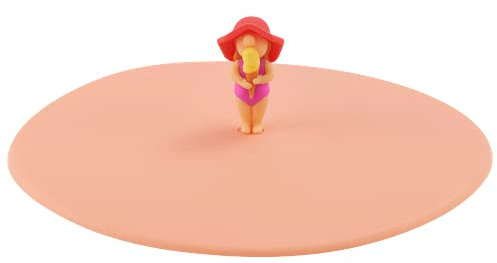 Lurch 210884 Mein Deckel Beach Kids Emma Eis, Glasabdeckung aus BPA-freiem Premium-Platin-Silikon, Ø 10,5cm, Peach