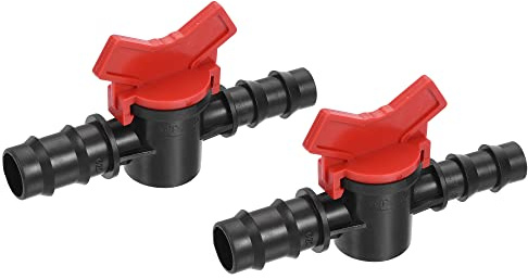 sourcing map Lot de 2 robinets à boisseau sphérique 19 mm x 16 mm en plastique pour tuyau d'arrosage goutte à goutte
