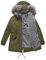 Freenfitmall Cappotto invernale da donna addensare cotone trapuntato pelliccia parka con cappuccio caldo giacca in pile da donna capispalla piumino, Verde militare, XL