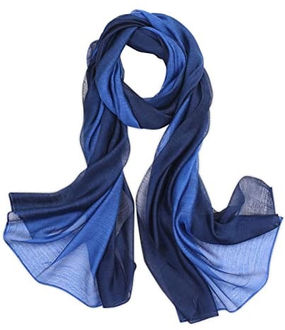 LumiSyne Seidenschal Damen Farbverlauf Baumwolle Leinen Seidentuch Mode Eleganten Leichte Weich Halstuch Sonnencreme Stola Ganzjährig