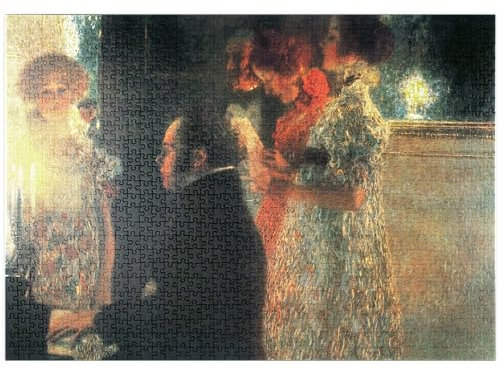 MyPuzzle Gustav Klimt's Schubert at The Piano II (1899) - Premium 1000 Teile Puzzle - MyPuzzle Sonderkollektion von Æpyornis