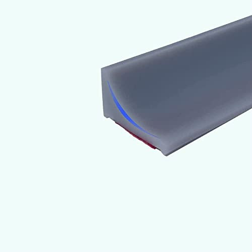 1M Grey Silicone Shower Threshold Water Barrier,Wet Room Floor Water Barrier,Shower Splash Sink Bathroom Floor Seal Strip,Bath Edging Sealing Strip for Bathtub,Countertop,Kitchen