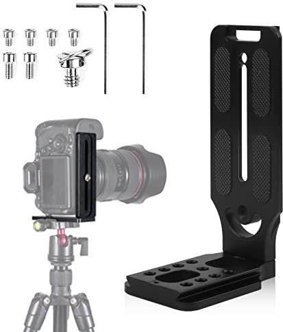 Aicharynic L-Halterung Schnellwechselplatte - Vertikale Universal DSLR Kamera L-förmige Halterung Aus Aluminum, Kompatibel Mit Den Meisten Stativen, Einbeinstativen, Gimbal-Stabilisatoren