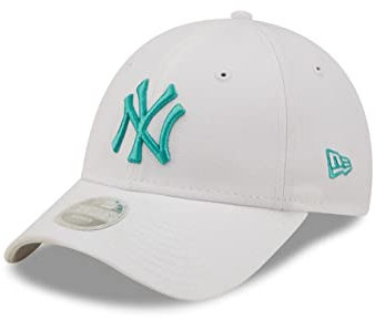 New Era New York Yankees League Essential White Aqua 9Forty Women Adjustable Cap - One-Size
