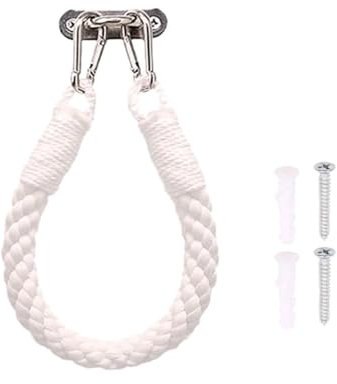Tiardey Toilet Roll Rope Holder,Vintage Rope Paper Holder,Hemp Rope Paper Holder,with Screws and Expansion Plug,for Home Hotel Bathroom Decor - White