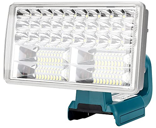Lampe de travail LED Hipoke Lampe de travail extérieure portable avec port de recharge USB,8 pouces 3300lm lampe de poche,compatible avec MaKita 14.4V-20V la batterie au lithium BL1860B BL1850B BL1840