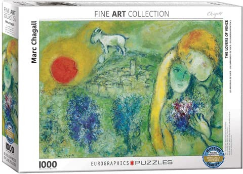Marc Chagall - Die liebenden von Venedig - 1000 Teile Puzzle Format 68x48 cm + Puzzle Zubehör