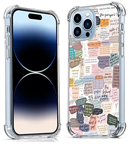 Bible Verses for iPhone 14 Pro Max Case,Christian Jesus Quotes Collage,Trendy Soft TPU Protective Case Compatible with iPhone 14 Pro Max