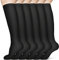 ACWOO Kompressionsstrümpfe für Damen Herren, 6 Paar Stützstrümpfe Medizinisch Kompressionssocken Schwarz Thrombosestrümpfe mit 15-20 Mmhg, Compression Socks für Krankenschwester