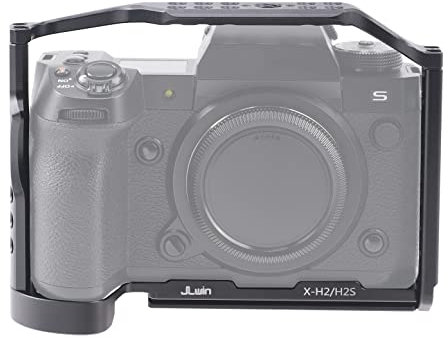 X-H2 Cage, Hersmay Aluminium Camera Cage for Fujifilm X-H2 X-H2S Mirrorless Cameras with Cold Shoe, Handle Locating Holes, Multiple 1/4 Inch 3/8 Inch Screw Holes