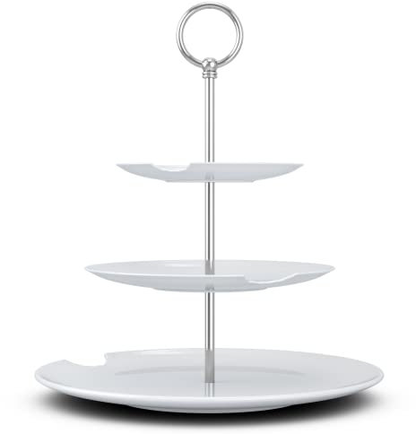 FIFTYEIGHT PRODUCTS I Food Temple - 3 stufig (Porzellan, Durchmesser Teller 18-24 com, weiß, Made in Germany)