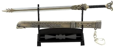 Superbuybox God of War Ragnarök Freya's Sword Thrungva Action Figures Game Toys Collection Keychain Gift Desk Decoration Backpack Pendant Gift, Multicolor, Medium