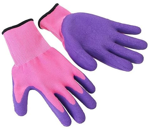 Inovey 1Paar Kinderhandschuhe langlebige wasserdichte Gartenhandschuhe Pflanzenschutz Gadgets Kinder Gartenhandschuhe - pink - 19cmx7cm