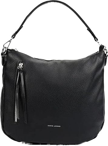 David Jones - Handtasche mit Schulterriemen, für Damen – Gürteltasche aus Kunstleder, gekreuzt, mit Henkel, weiche Tasche, Stadt, modisch, elegant, Schwarz , Einheitsgröße