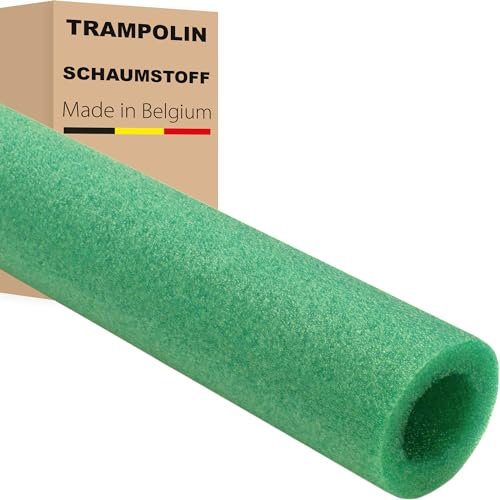 AWM Trampolin Schaumstoff 1000 mm Schaumstoffrohre Schaumstoffpolster Stangenschutz Netz Sicherheitsnetz Zubehör (6X - Grün)