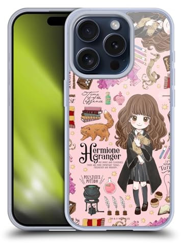 Head Case Designs Offizielle Harry Potter Hermione Muster Deathly Hallows XXXVII Gelhülle [Militärischer Schutzgrad] Kompatibel Mit Apple iPhone 15 Pro Und Kompatibel Mit MagSafe