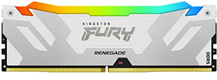 Kingston FURY Renegade White RGB XMP 16GB 8000MT/s DDR5 CL38 DIMM Desktop Gaming Memory - KF580C38RWA-16