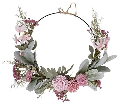 RORPOIR Künstliche Girlande Haustür Blumenring Kranz Festkranz Weidenkranz Kranz Aus Künstlichen Blumen Kränze Frühlingskranz Wanddeko Boho Deko Blumenkranz Blumenmädchen Plastik Band