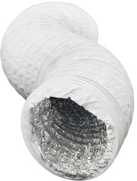 H&C VENT Flexibler Abluftschlauch Lüftungsschlauch - mit Aluminium - Isolierung PVC - Rohr- Flexschlauch - Belüftungsausgang Flexrohr für Klimaanlagen, Wäschetrockner (Weiß, Ø 200mm / Länge 3M)