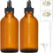 Socluer Pipettenflasche mit Glas Pipette, 2 Stück Apothekerflasche 2stk 100ml Braune Glasflaschen für für Ätherische Öle, Parfüm