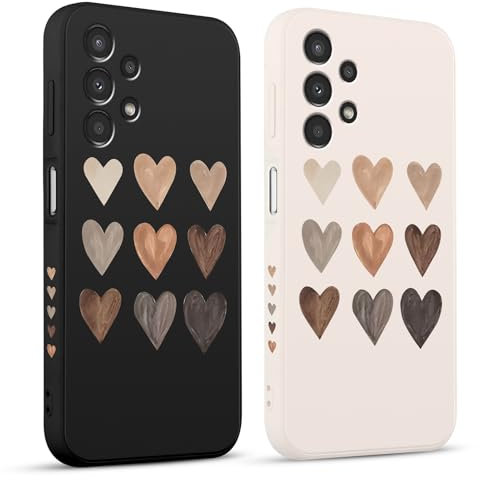 Pnakqil 2 stück Handyhülle für Samsung Galaxy A13 4G 6.6,Hülle Liebe Herz Motiv Muster Design süß Aesthetic Schön Mädchen Kameraschutz Stoßfeste Case Silikon Schutzhülle Tasche