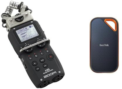 Zoom - H5 - Tragbarer 4-Spur-Recorder mit herausnehmbaren Kapseln - Lieferung mit XY-Kapsel & SanDisk Extreme PRO Portable SSD Externe SSD 1 TB (Externe Festplatte mit SSD Technologie 2