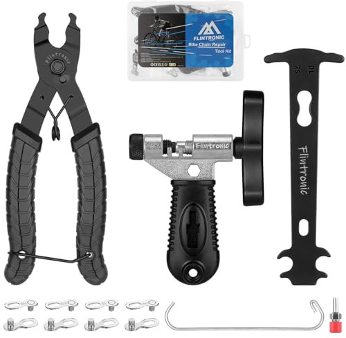 flintronic Kettennieter Fahrrad, Kettenzange, Fahrradketten Nieten, 4 Paar Fahrrad Link Zange, Fahrradketten Reparatur Set, für 6-11 Fach Fahrradkette Werkzeug