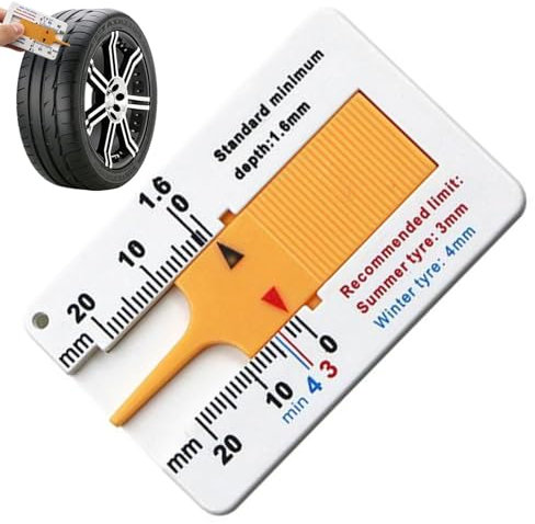 Medidor de profundidad de neumático de plástico, medidor de profundidad de perfil para neumáticos, 0 – 20 mm, perfil de calibre profundo, calibre de profundidad, calibre de profundidad para