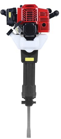 2,5PS 2-Takt Benzin Abbruchhammer Profi Stemmhammer Set Einzylinder Meißelhammer Schlaghammer Stemmhammer Demolition Hammer Meißelhammer mit Bohrer 1900W 55J