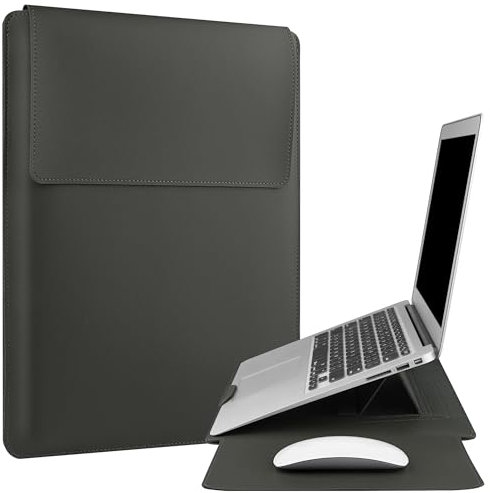 ZOENHWA Custodia per laptop da 15 16 pollici, Compatibile con MacBook Pro 16/15.4'' MacBook Pro 15/Computer 15.6 HP/ 15''-16'' Dell Lenovo HP ASUS Acer Porta Supporto laptop Sleeve-Grigio