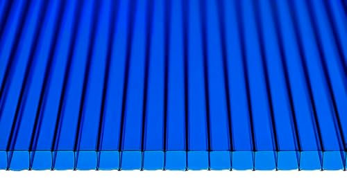 Gewächshausplatten 7 STK: 1000x700 Polycarbonat Doppelstegplatten 10 mm Blau - UV-beständige Polycarbonatplatten Für Gewächshaus - Robuste Polycarbonat Doppelstegplatten Für Carports