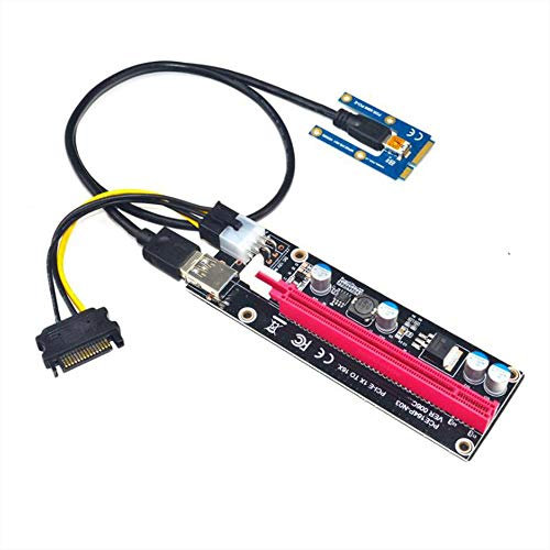 Sujurio Mini PCIe a PCI Express 16X Riser para Computadora PortáTil Tarjeta GráFica Externa BTC Miner MPCIe a PCI-E Ranura Tarjeta de MineríA