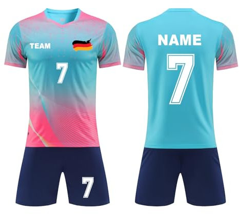 Generisch Deutschland Fussball Trikot EM 2024 Mit Eigenem Namen Nummer Logo - Personalisiertes Set für Herren/Damen/Kinder/Erwachsene