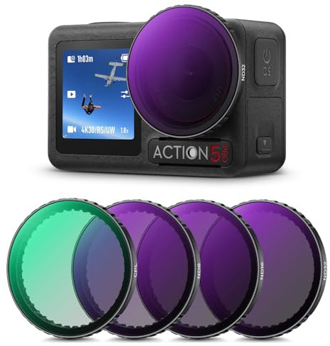 K&F Concept Filter für ACTION5 PRO, Push-in Filter CPL, ND8, ND16,ND32, kompatibel mit DJI Osmo Action 5 PRO/Action 4