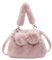 CORIOS Damen Plüsch Schultertasche Niedlich Flauschige Handtasche Flauschige Tasche Klein Henkeltaschen Einkaufstaschen Leichte Tragetasche Umhängetasche Mode Reisen Büro Tote Beutel Rosa
