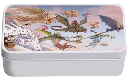 Fabulous Aufbewahrungsbox aus Metall, Drache, Malerei, Cartoon, Manga, 11 x 18,5 x 5,5 cm, Aufbewahrungsbox, Schlüssel, Werkzeug, Brotdose, Zucker, Kekse