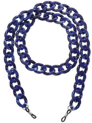 sourcing map Chaînes de lunettes de vue pour femme en acrylique, réglables et anti-perte pour lunettes de soleil, bleu foncé