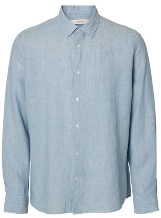 SELECTED HOMME Male Hemd 100% Leinen
