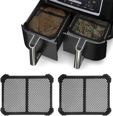 HOTUT Spritzschutz Airfryer, 2 Stück Fettspritzschutz für Ninja Foodi Max Dual Zone AF400EU & AF451EU, Silikon Spritzschutz Heißluftfritteuse Zubehör, Effektiver Schutz für Heizspirale und Ventilator