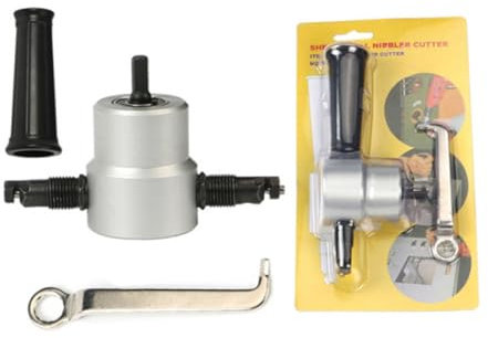 DOITOOL Dual Head Sheet Nibbler Metal Nibbler Drill Attachment Accessory Cutting Tool