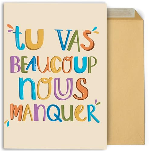 CONTRAXT Carte d’adieu grand format 42x30 cm ouverte. Cadeau original de départ pour collègues, professeurs ou amis – Carte de départ (Adieu)