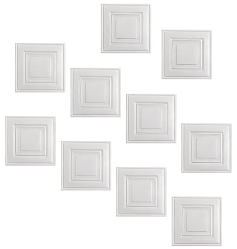 3D-Wandpaneele | 10 Stück Tapete mit Ziegelsteinmuster, Wandverkleidung 34,8 x 34,8 cm, selbstklebend, abnehmbar, wasserdicht, für Küche und Decke