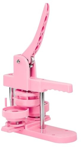 Badge Making Kit Button-Maker-Maschine für Abzeichen, 25 + 32 + 58 MM, DIY-Broschen-Button-Maker, Anstecknadelmaschine, Magnetherstellungsmaschine(25MM Pink)
